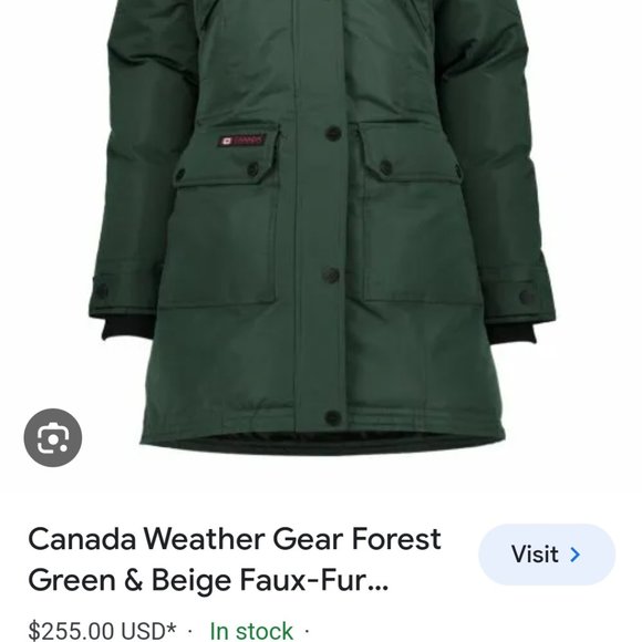 Green winter coat - Picture 1 of 2